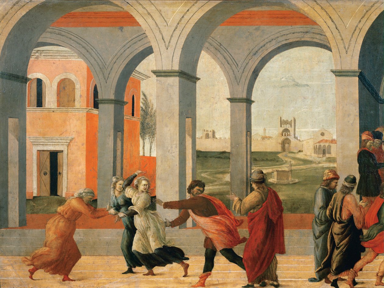 Virginia hecha prisionera por el gobernador romano Apio Claudio ... de Filippino Lippi