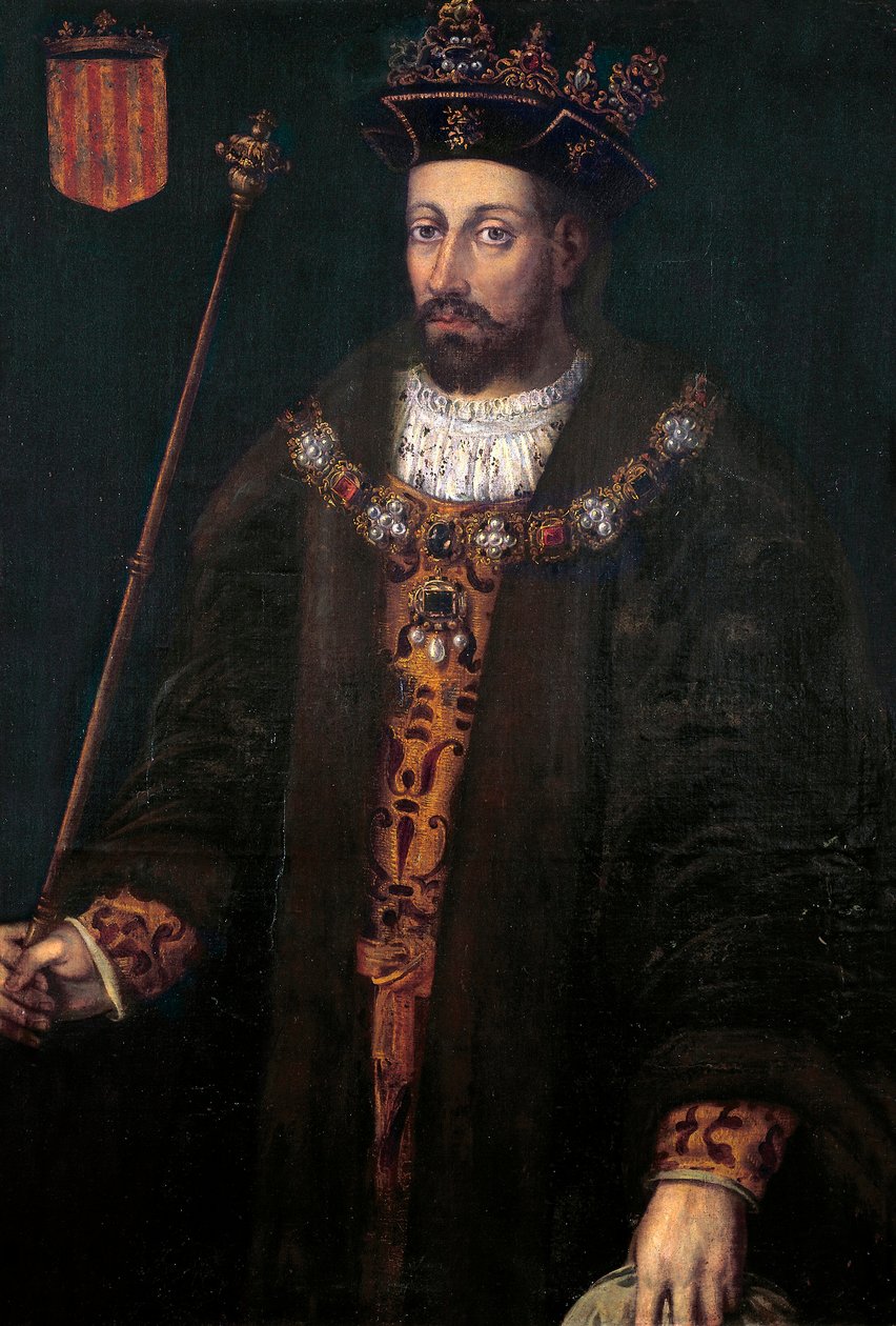 Retrato de Alfonso (Alfonso) III de Cataluña, IV de Aragón, llamado el debonnaire (1299 - 1336), rey de Aragón y Cerdeña (1327-1336) de Filippo Ariosto