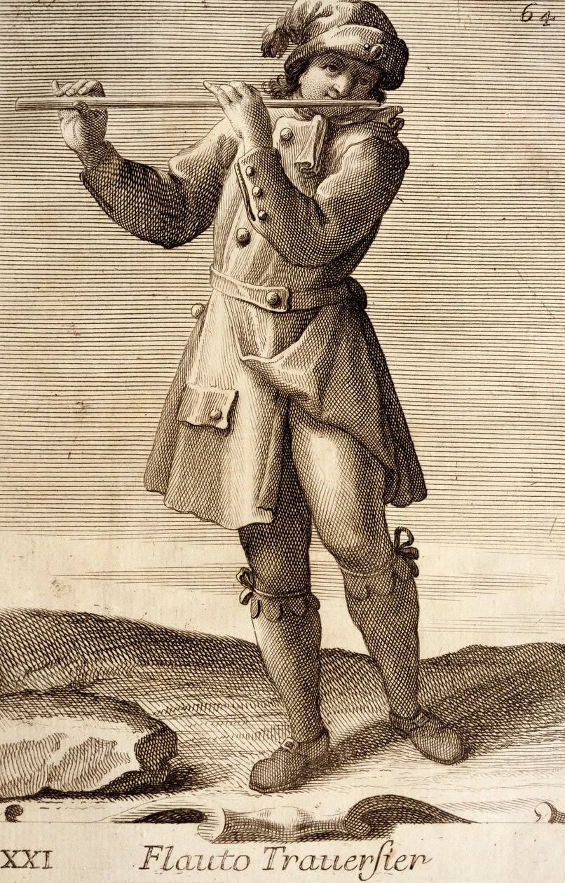Hombre tocando la flauta de Filippo Bonanni