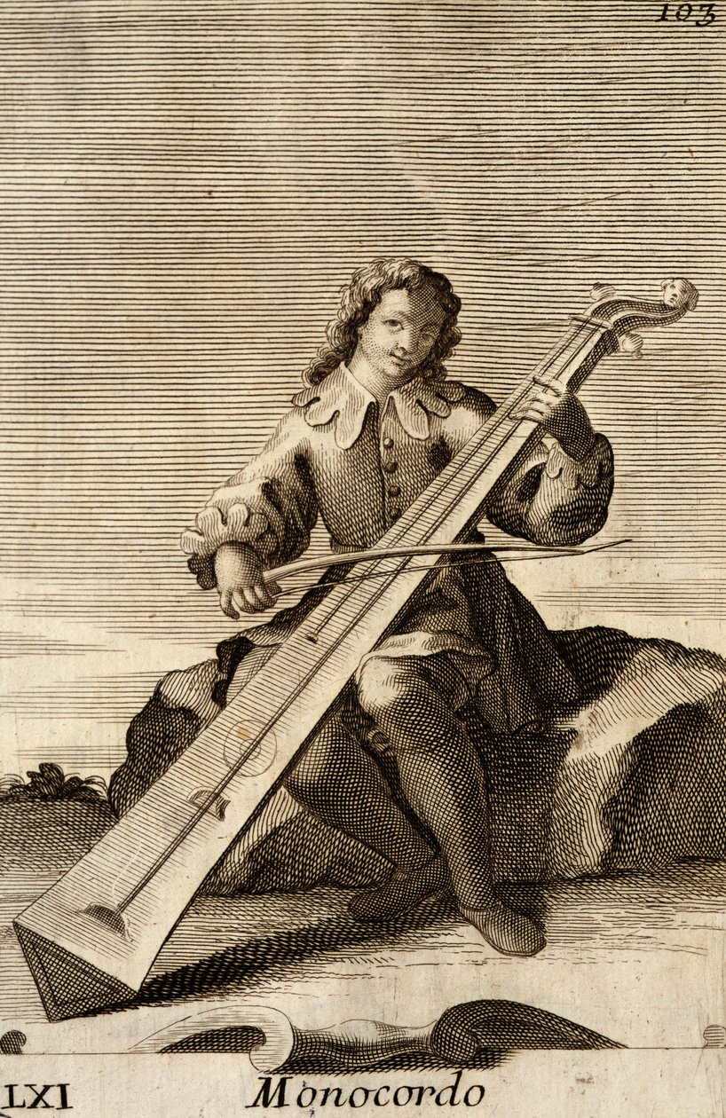 Hombre tocando el monocordio de Filippo Bonanni