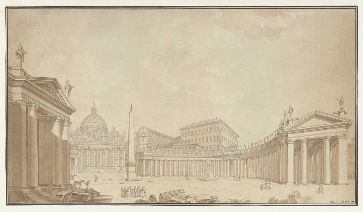 Vista de la Plaza de San Pedro en Roma de Filippo Citaroni