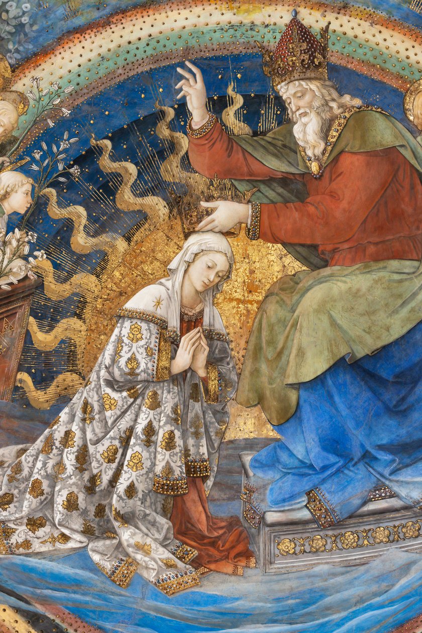 La Virgen María y Dios, detalle de la Coronación de María de Filippo Lippi