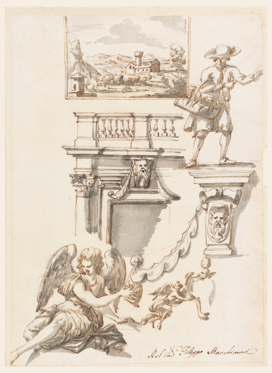 Estudios de arquitectura y figuras de Filippo Marchionni