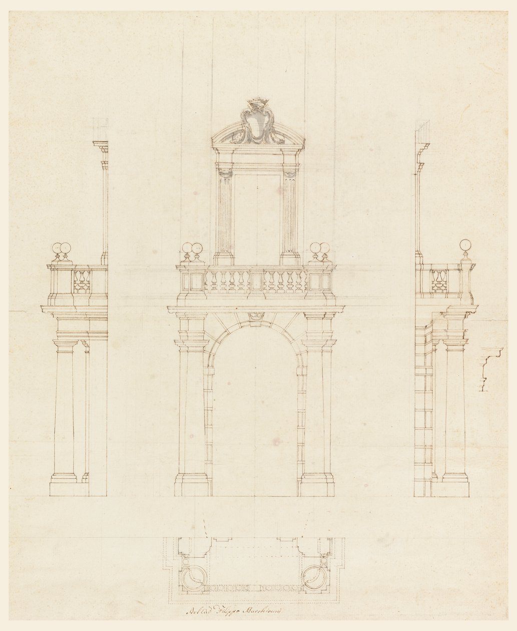 Marco de puerta y marco de una puerta de Filippo Marchionni