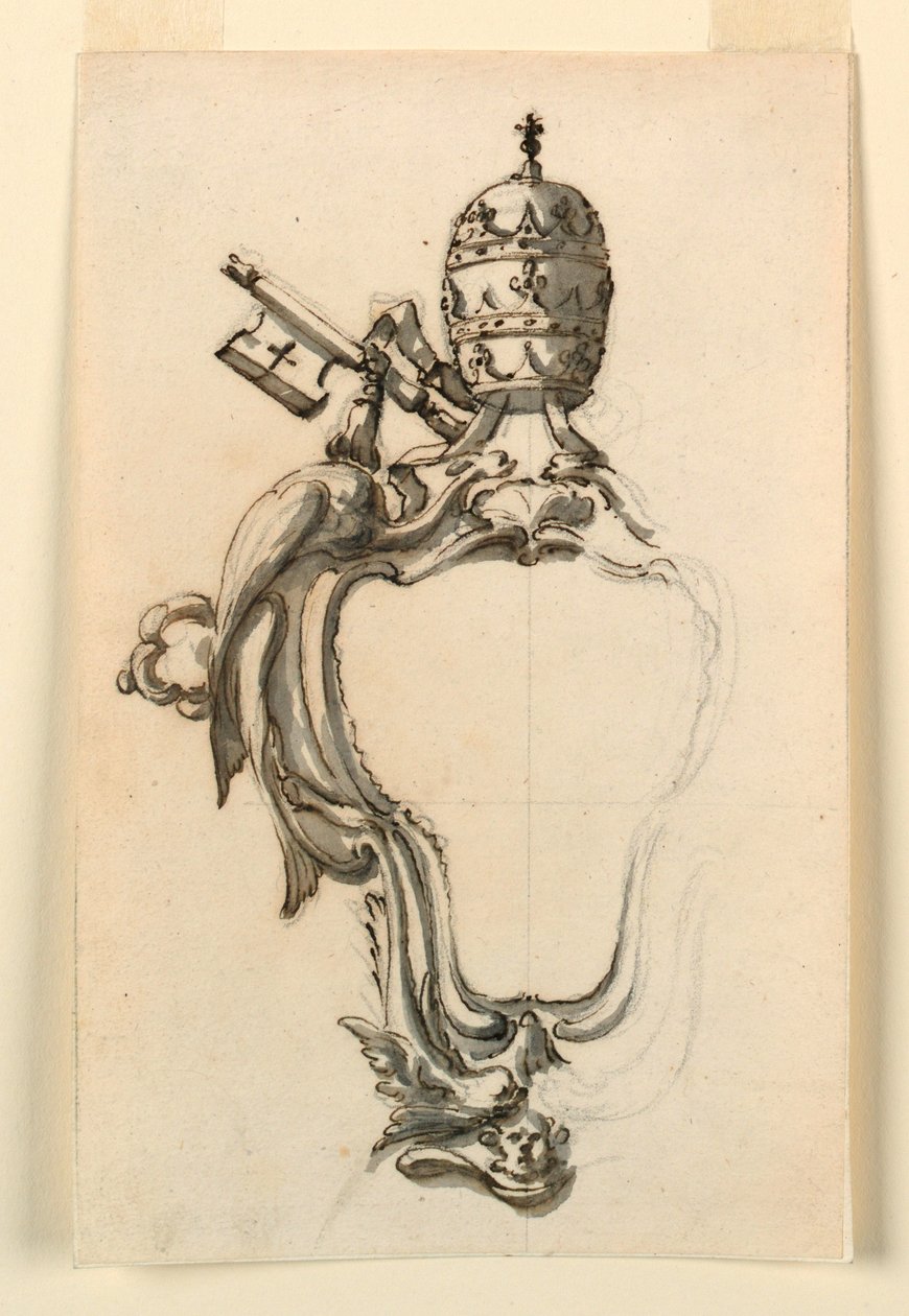 Dibujo, Un escudo papal, 1740-70 de Filippo Marchionni