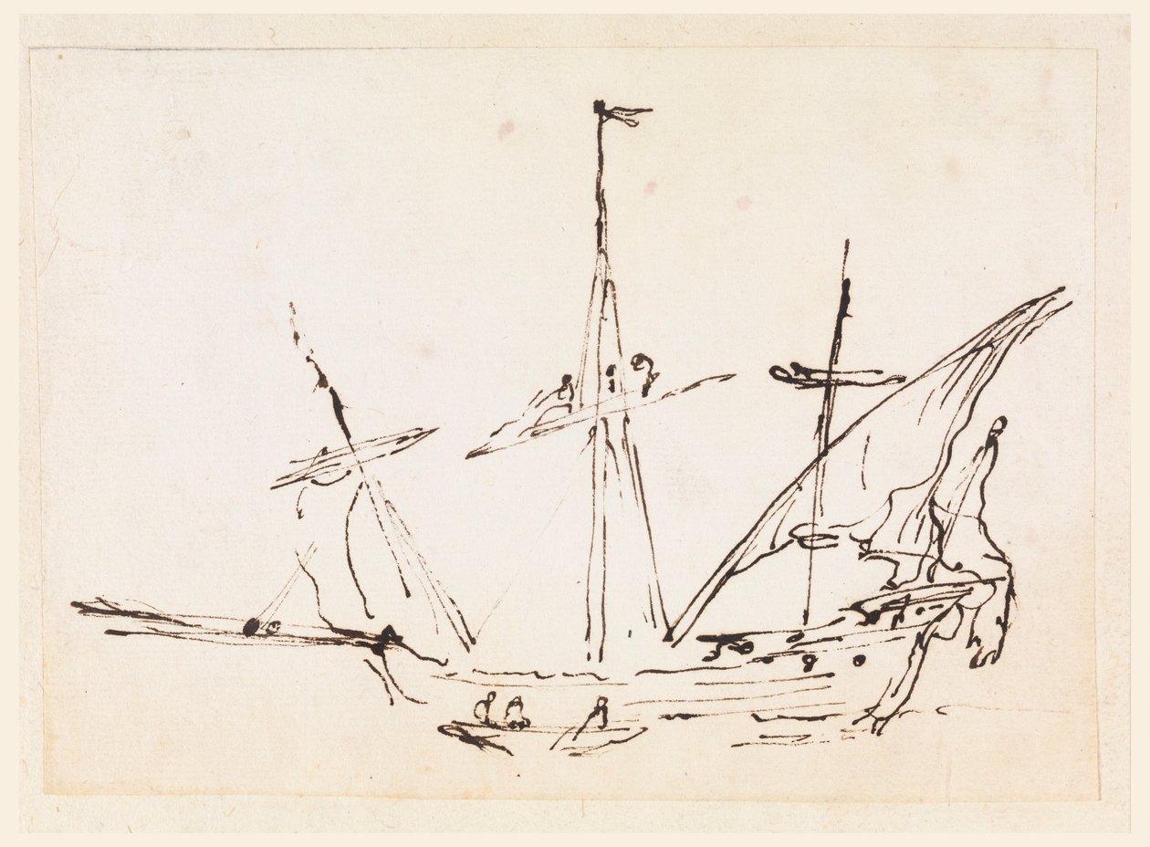 Dibujo, Un velero, 1770-1800 de Filippo Marchionni
