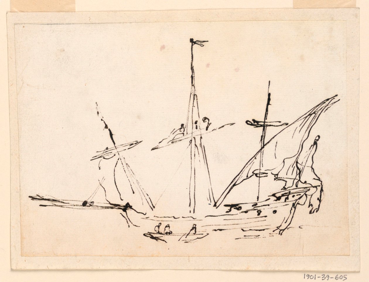 Dibujo, Un velero, 1770-1800 de Filippo Marchionni