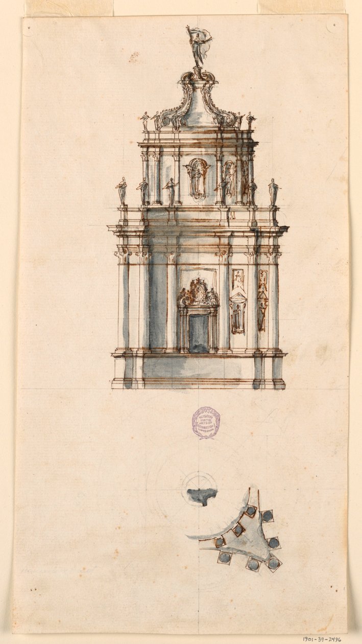 Dibujo, Proyecto de tabernáculo, 1750-1775 de Filippo Marchionni