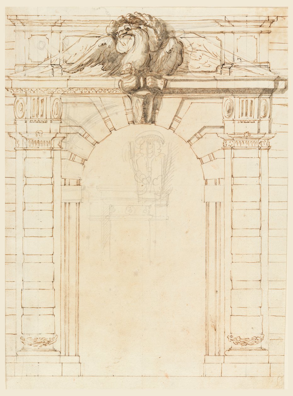 Recto: Un portal; Verso: Retrato de un joven guerrero de Filippo Marchionni