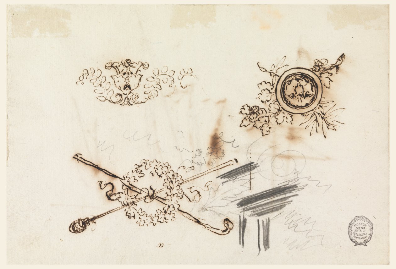 Estudios de mástiles y ornamentos de Filippo Marchionni