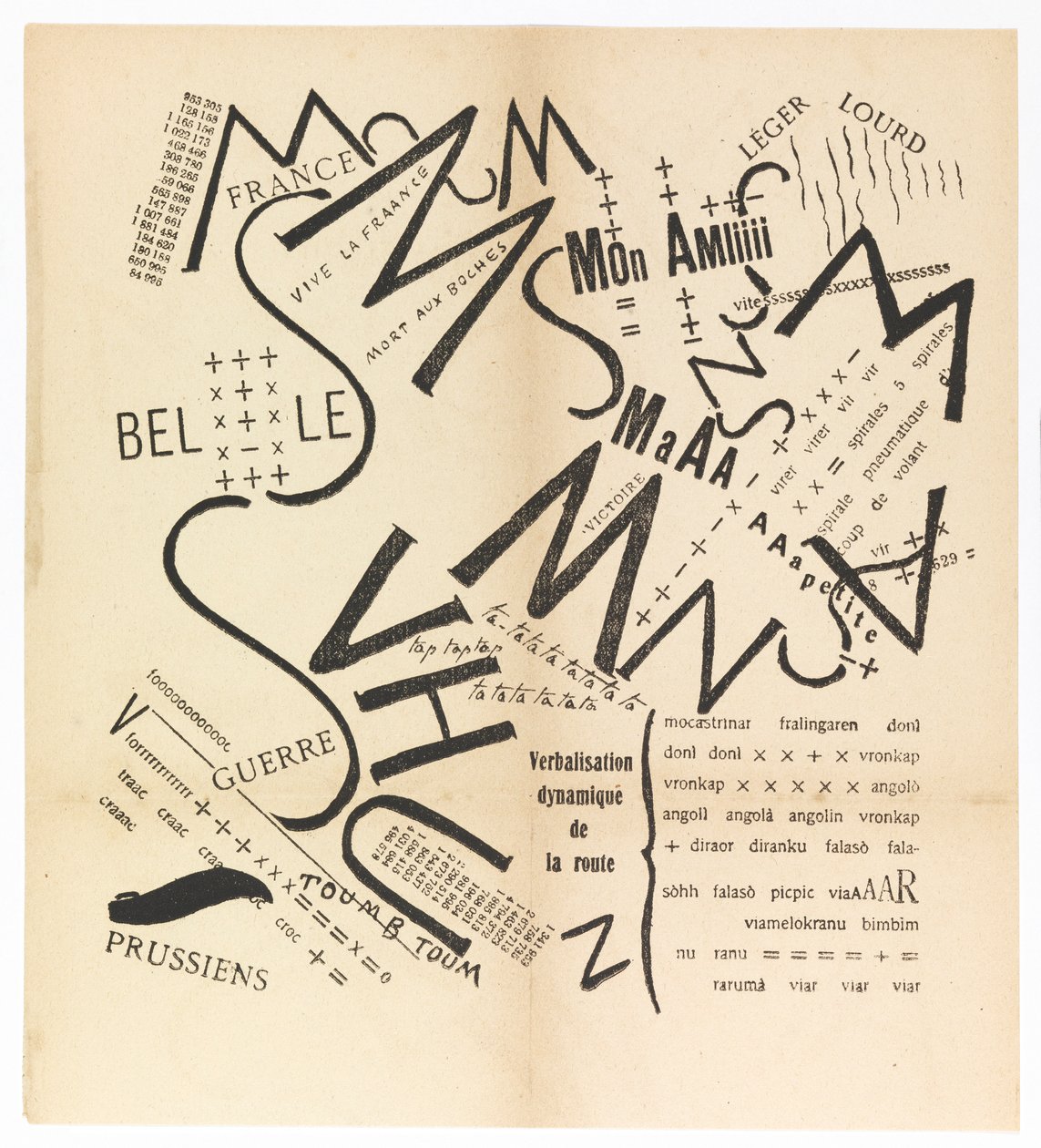 Palabras Consonantes Vocales Números en Libertad. Los Futuristas Paroliberi, 1915. de Filippo Tommaso Marinetti