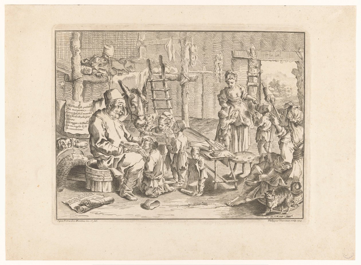 Pulcinella como maestro de escuela de Filippo Vasconi