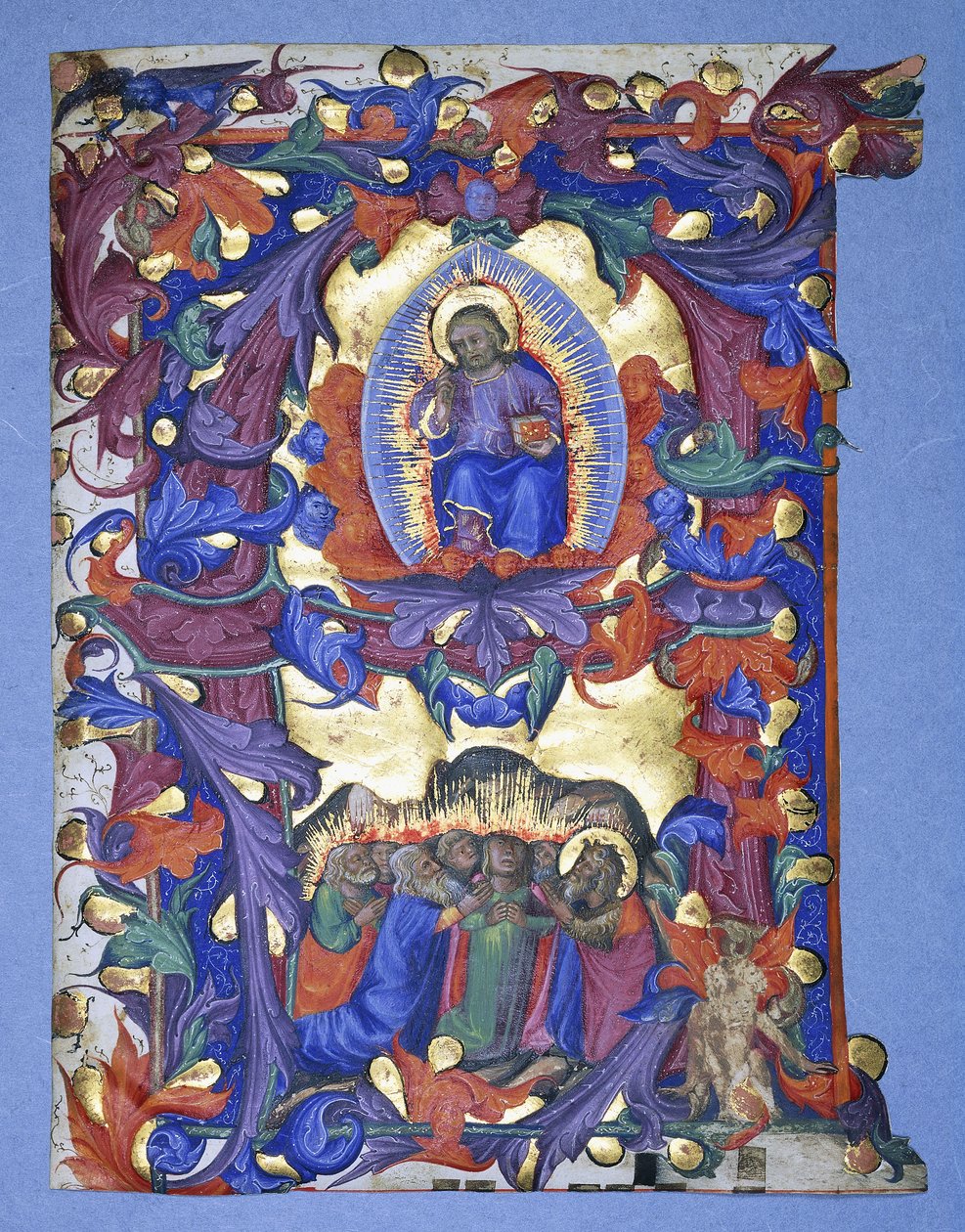 Una gran "A" historiada con una representación de la Ascensión, c.1450 de Filippo di Matteo Torelli