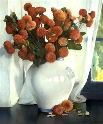 Dalias rojas de Firmin Baes