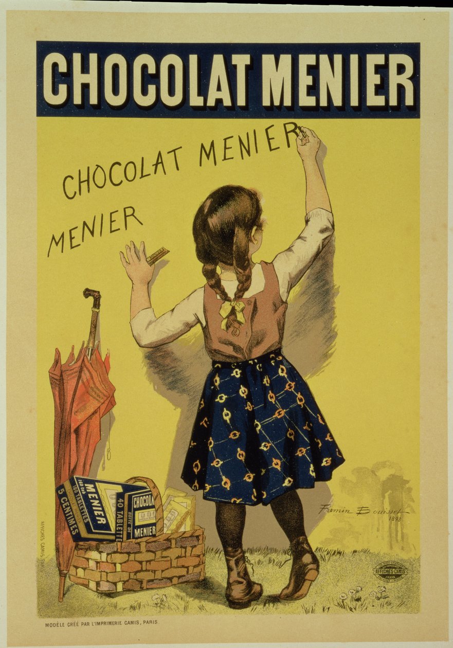 Reproducción de un cartel publicitario de chocolate 