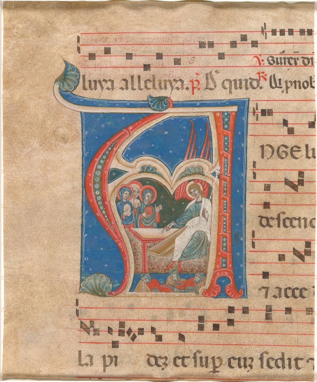 Las tres santas mujeres en la tumba de First Master of the Cortona Antiphonaries
