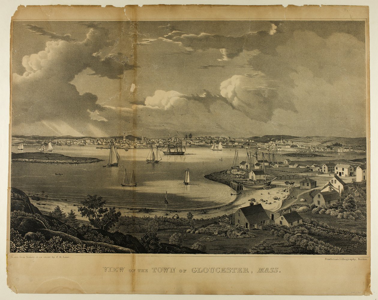 Vista de la ciudad de Gloucester, Massachusetts de Fitz Henry Lane