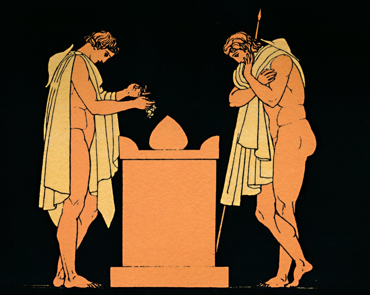 Orestes en la tumba de su padre de Flaxman
