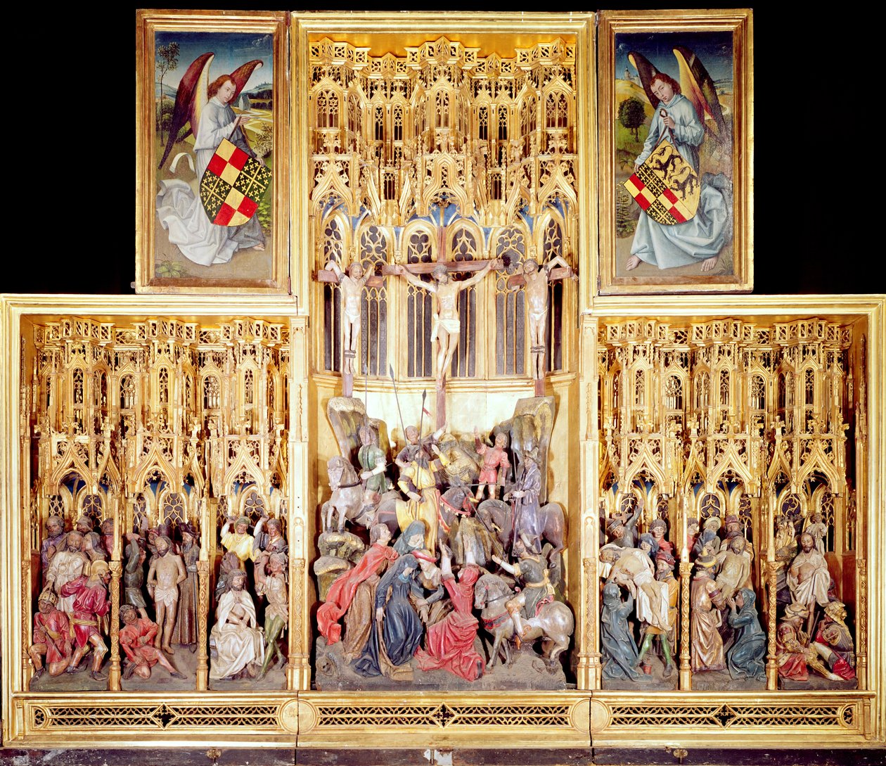 Sección central del Retablo de Ambierle, 1460-66 de Flemish School