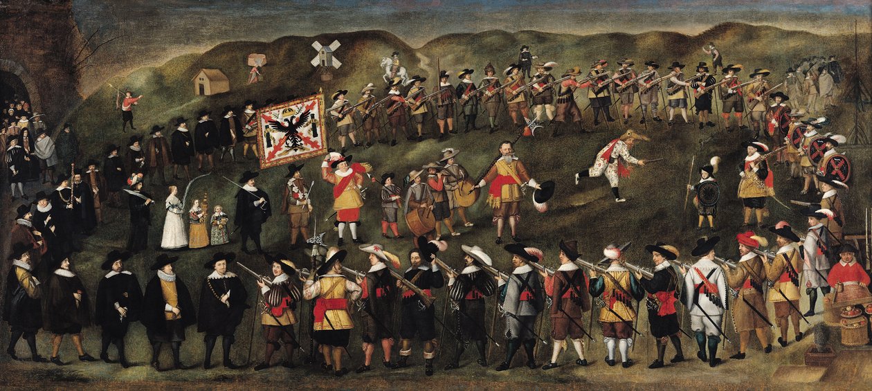 Miembros de la Hermandad de Santa Bárbara de Dunkerque en 1633 de Flemish School