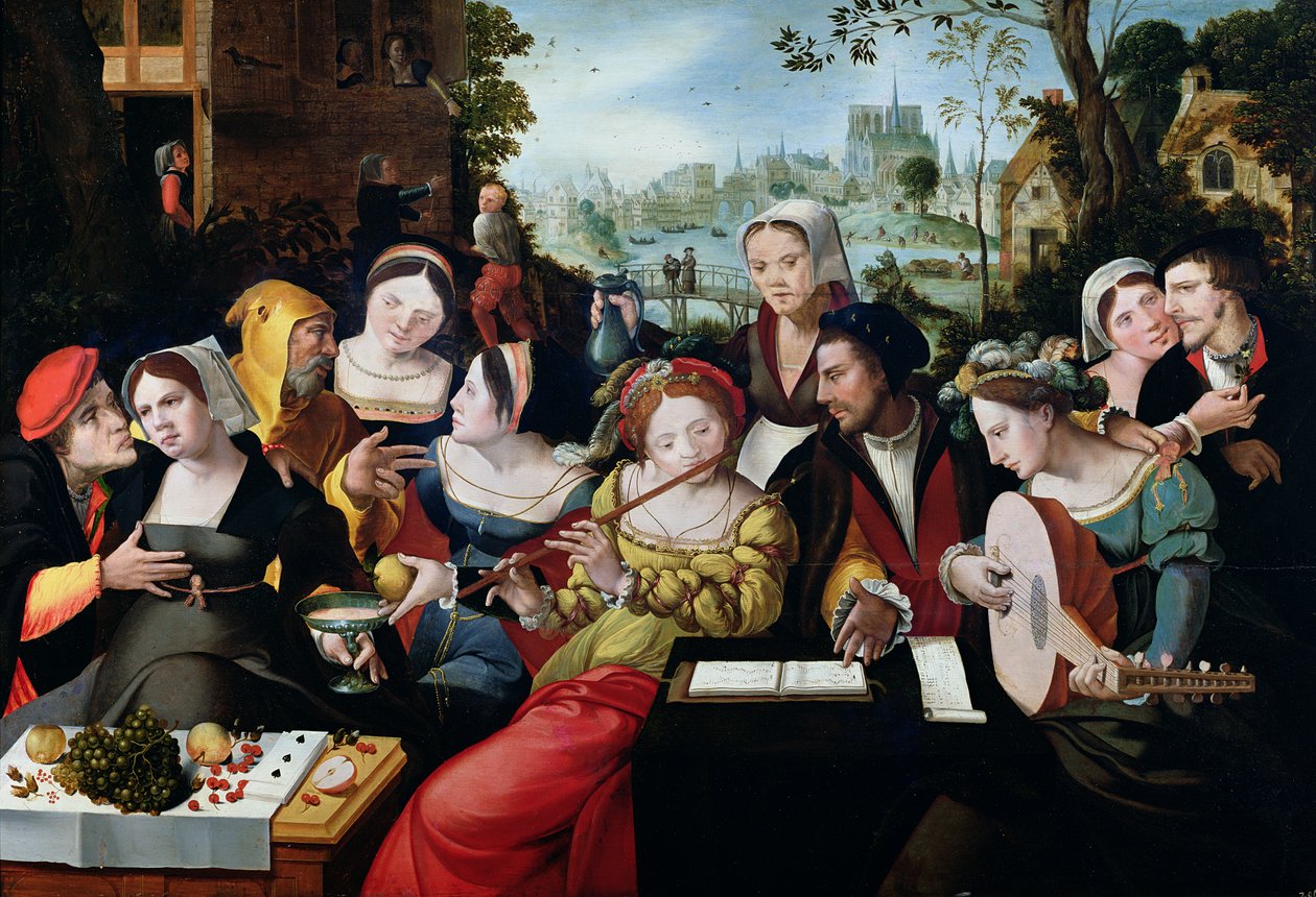 Escena galante en las puertas de París de Flemish School