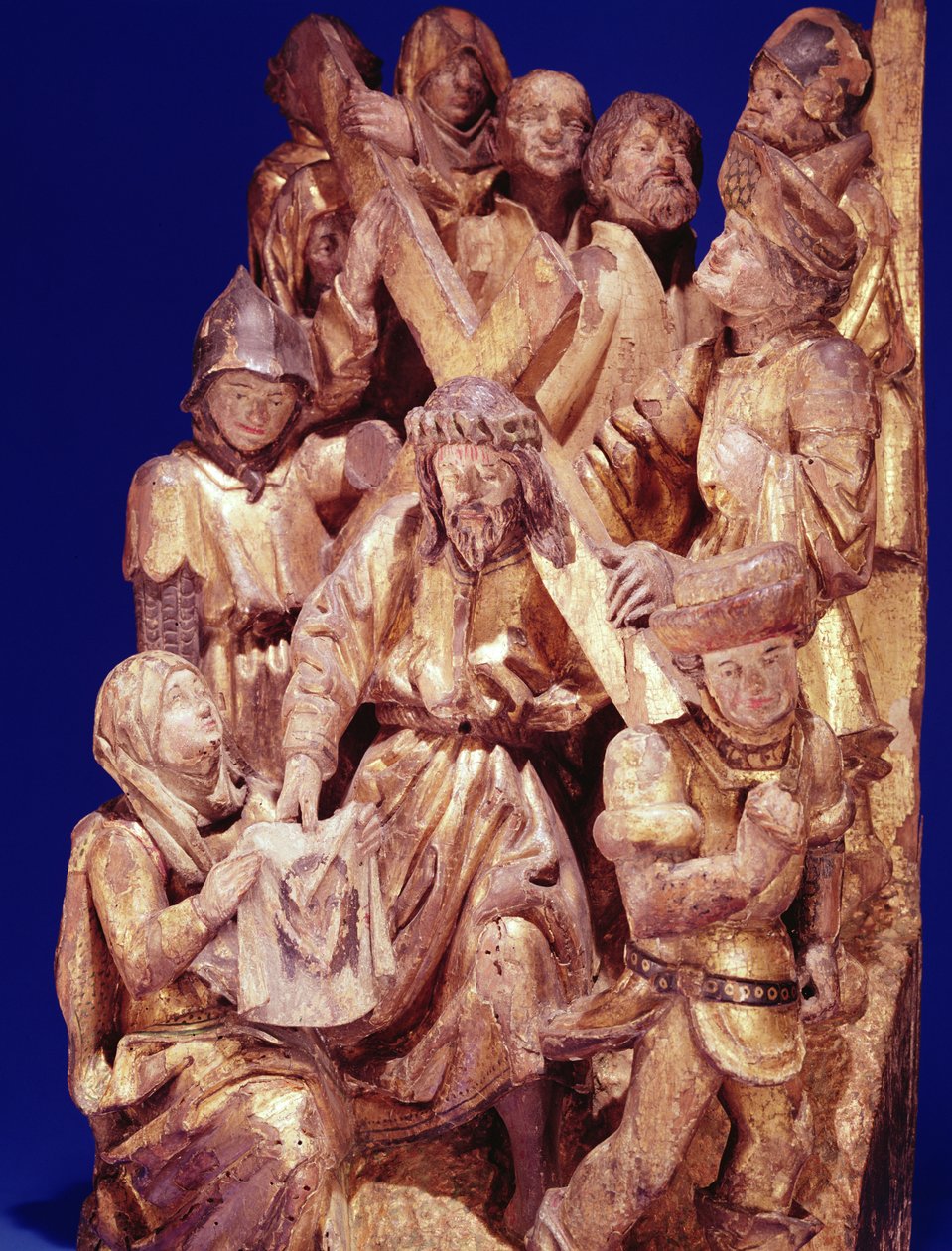 Cristo cargando la cruz con Santa Verónica de Flemish School