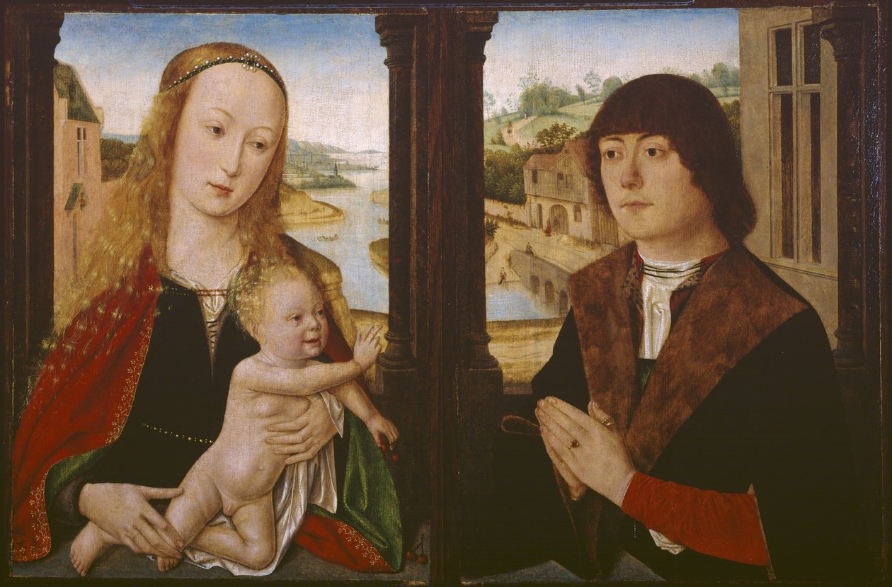 Díptico - Virgen y Niño y un Donante de Flemish School