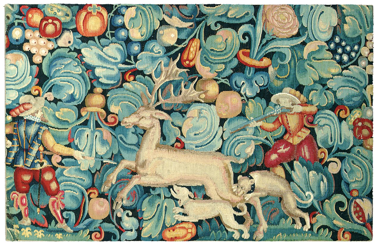 Panel de tapiz de caza Feuilles de Choux de Flemish School