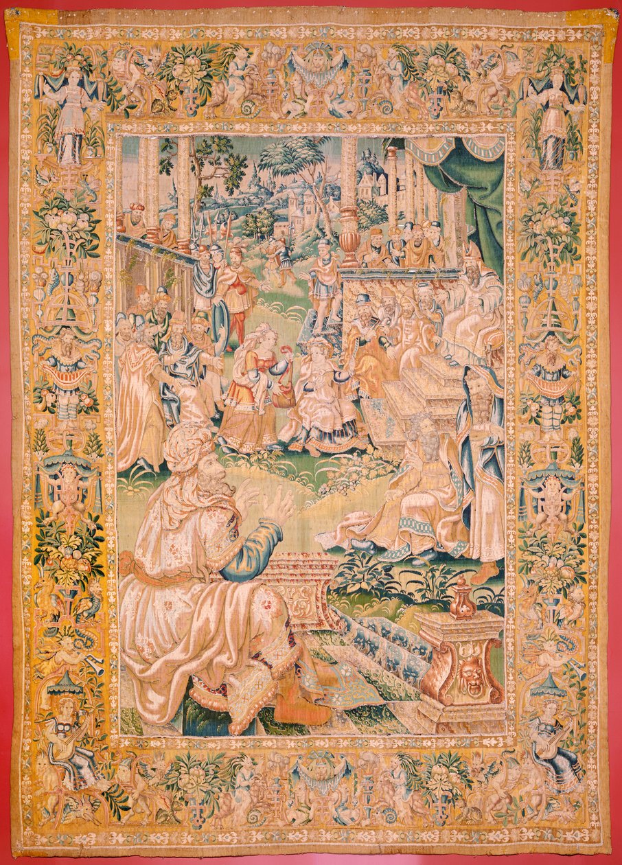 Tapiz flamenco. Serie El Libro de Judit. Regreso a Betulia (Regreso a Betulia). Octavo tapiz de la serie. Fabricación Holanda, Bruselas(?). Segunda mitad del siglo XVI. Lana de tela. Ubicación Iglesia de San Nicolás de Bari (museo inaugurado de Flemish School
