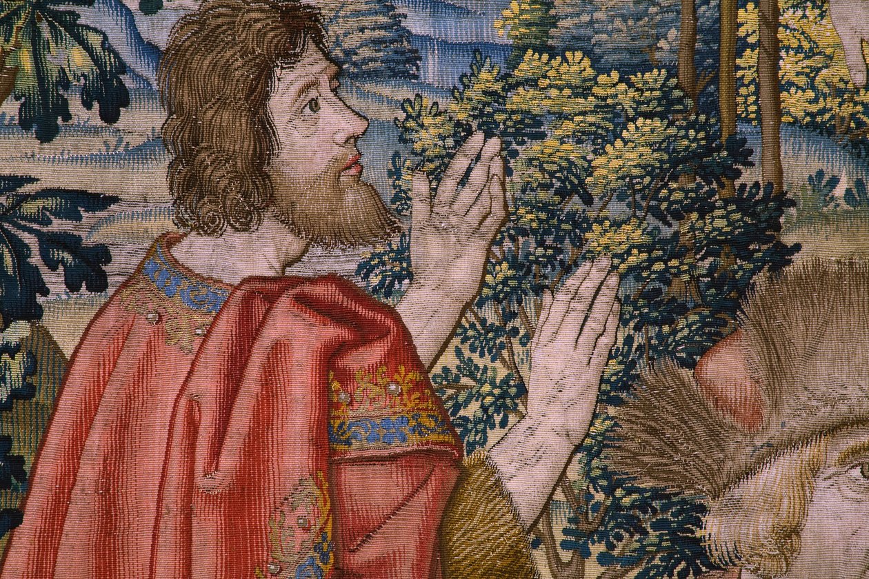 Tapiz flamenco. Serie La Historia de San Juan Bautista: El Bautismo de Cristo (Het doopsel van Christus). Taller de Bruselas. 1515-1520. de Flemish School