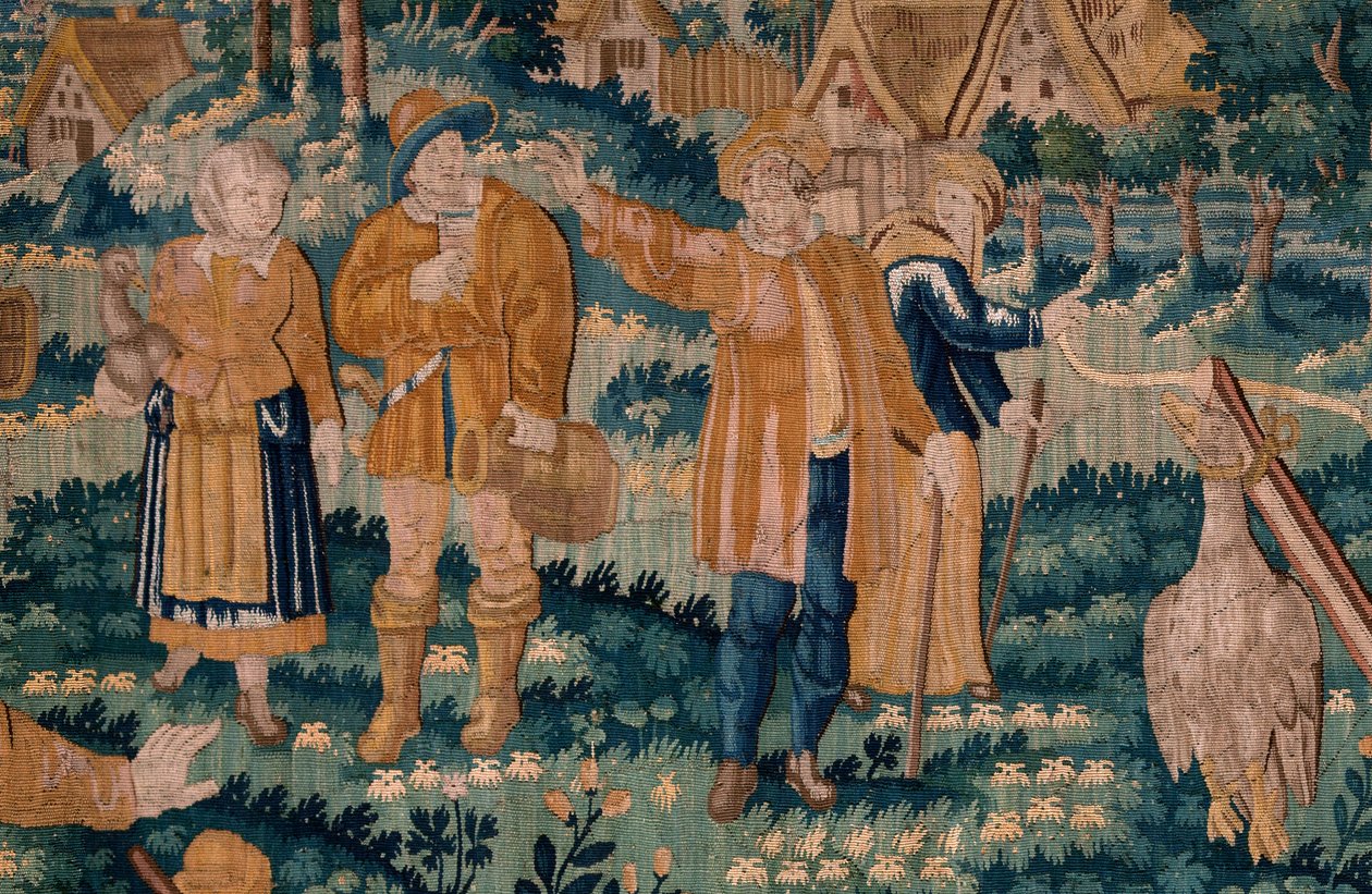 Tapiz flamenco. El juego del ganso. Taller de Oudenaarde. 341x395cm. Inv (83058)-7/0008. Siglo XVII. de Flemish School