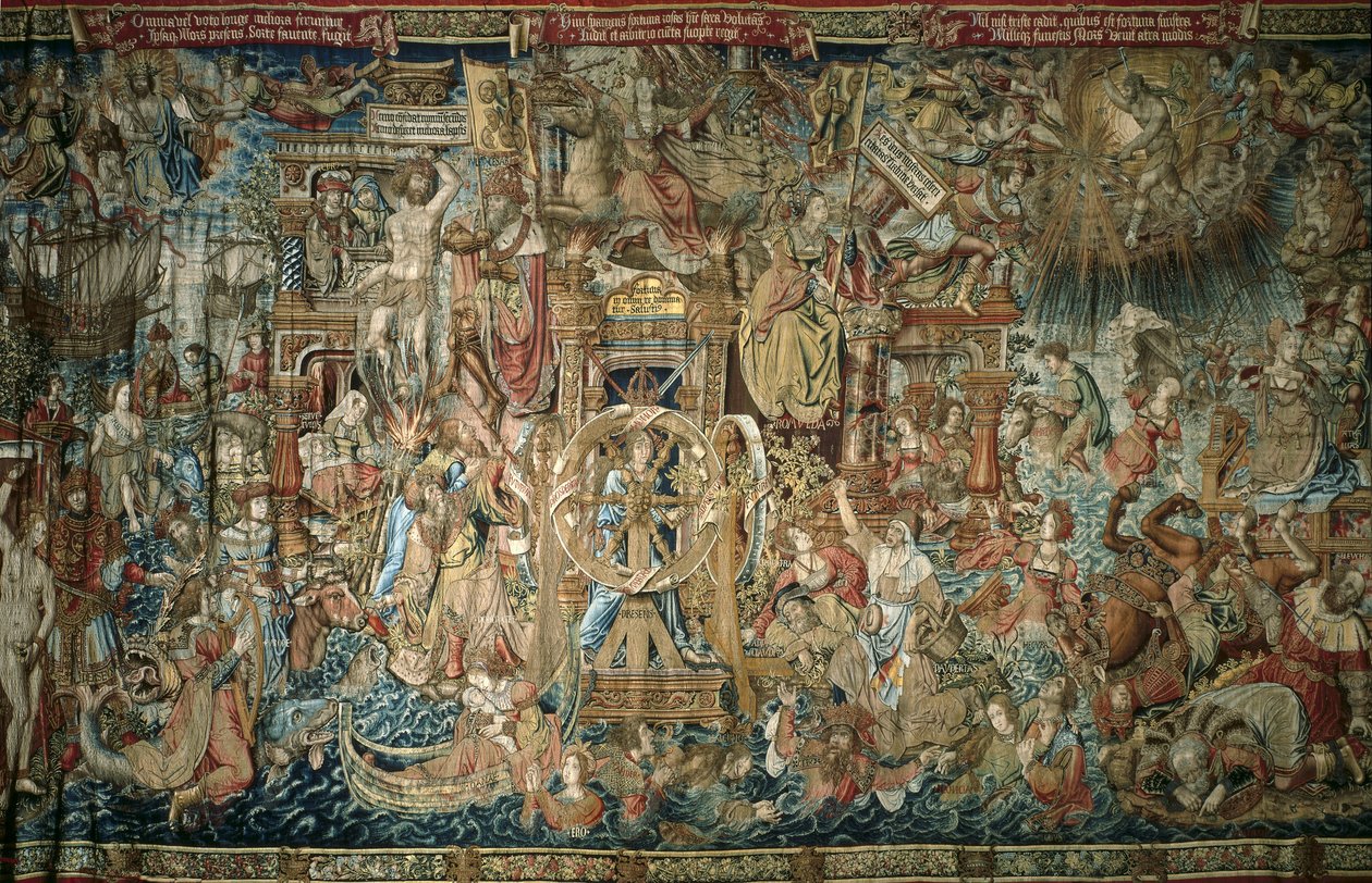 Fortuna (1520-1525), tapiz de la serie de Honores del Palacio Real de la Granja de San Ildefonso - AELST III, Pieter van (c.1495-1555). Fortuna. XVI v. España. CASTILLA Y LEÓN. Real Sitio de San Ildefonso. Palacio Real de La Granja de San Ildefon de Flemish School