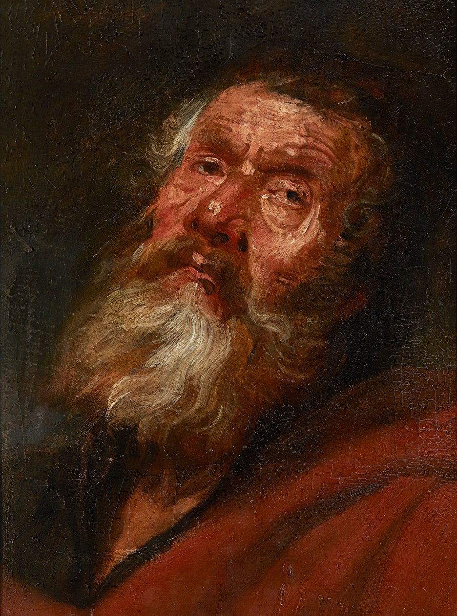 Boceto de la cabeza de un apóstol de Flemish School