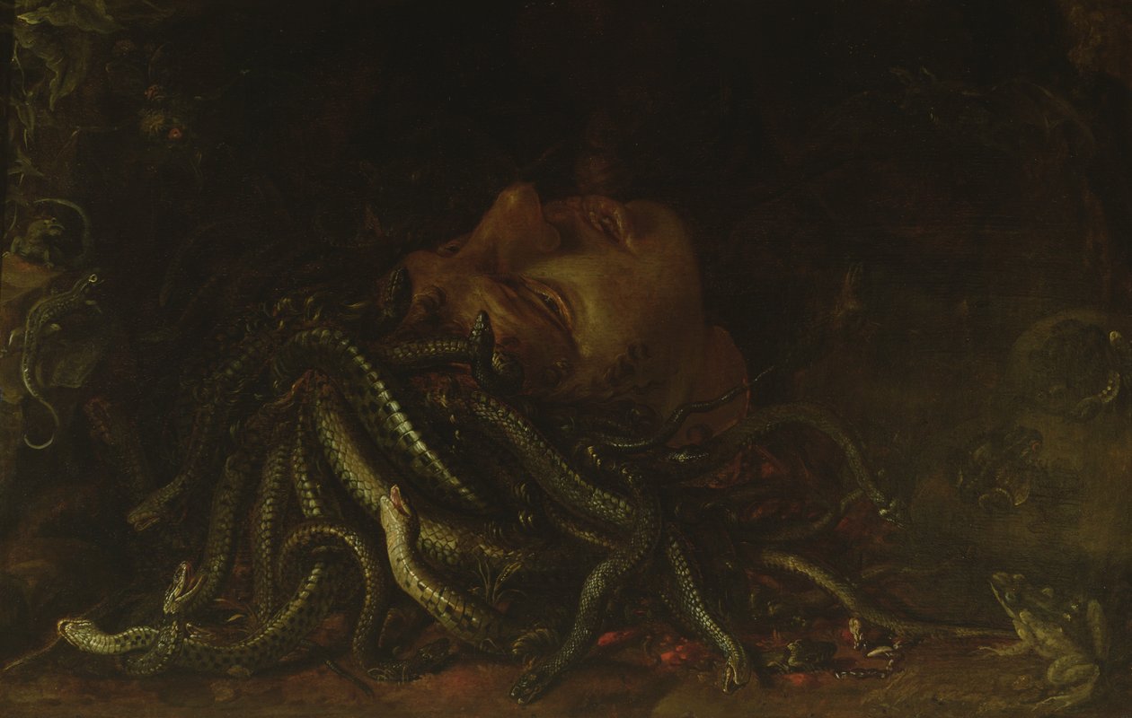 Cabeza de Medusa (óleo sobre tabla) de Flemish School