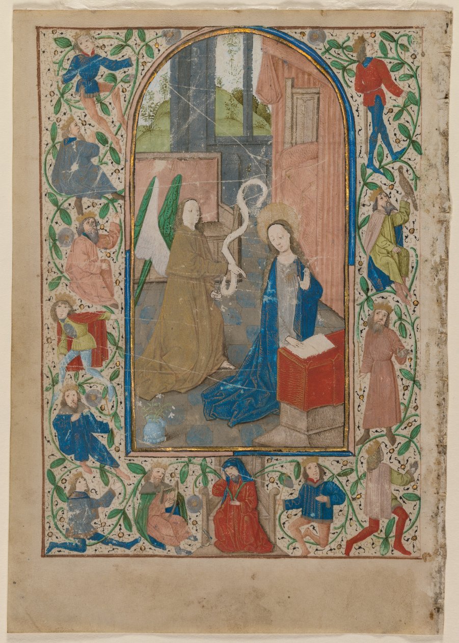 Hoja de un Libro de Horas: La Anunciación de Flemish School