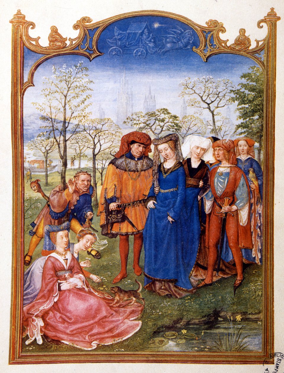 Matrimonio en el campo de un Breviario Grimani de Flemish School