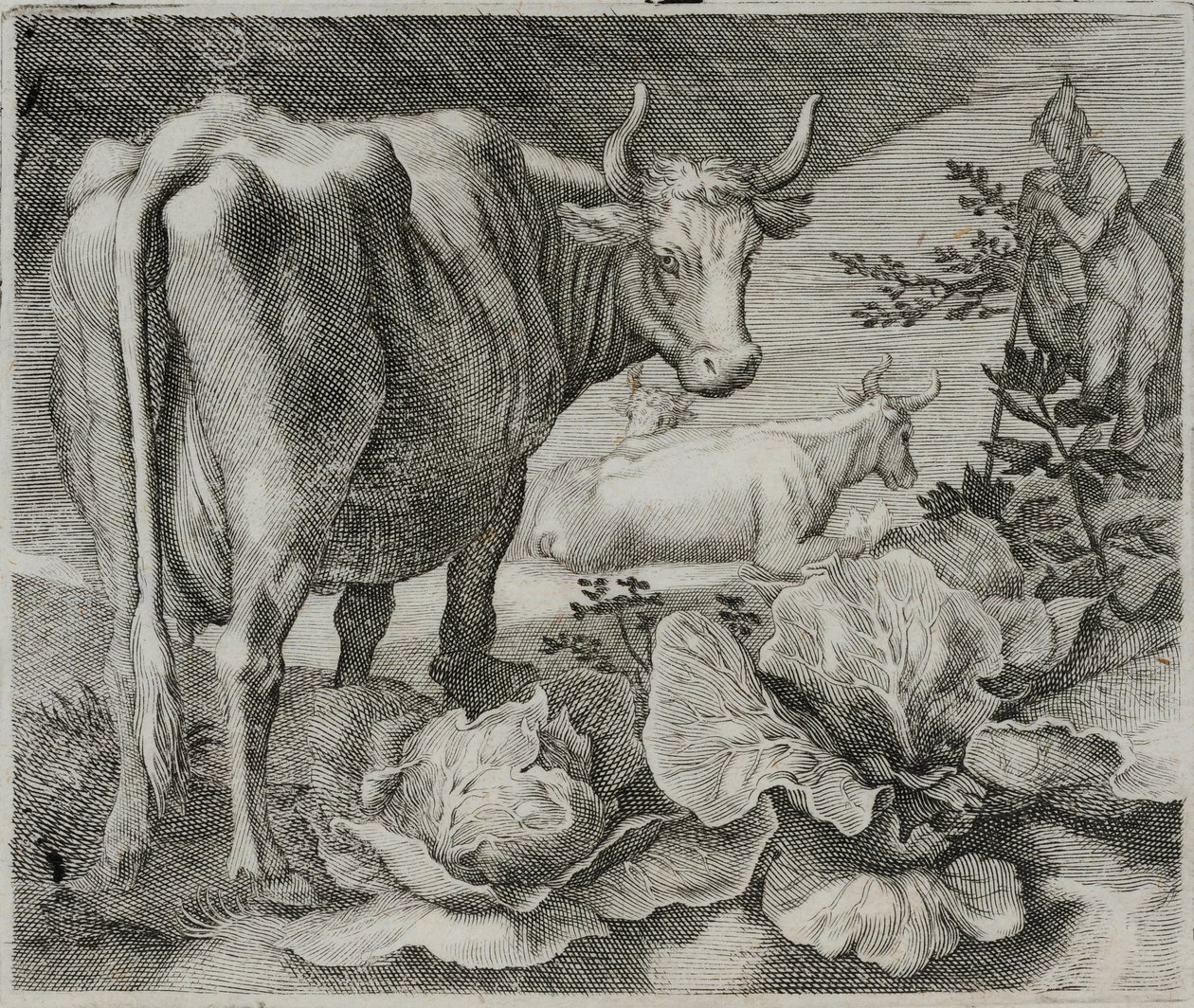 Grabado de maestro antiguo de Flemish School