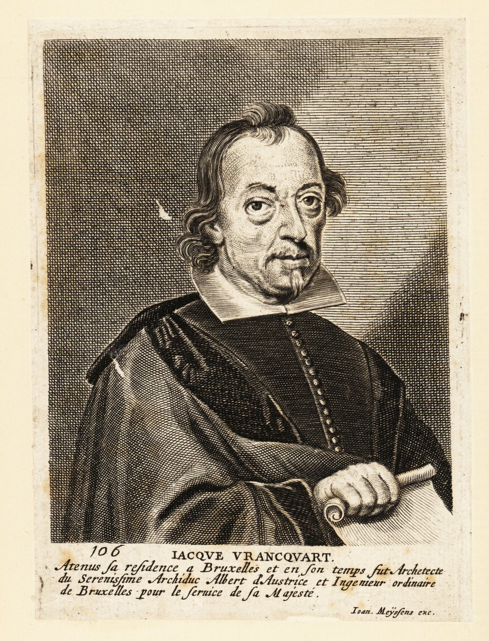 Retrato de Jacob Franquart, pintor, arquitecto y grabador flamenco de Flemish School