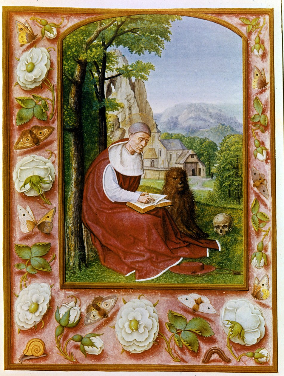 Retrato de San Jerónimo. Breviario Grimani que data de 1490 - 1510 de la Biblioteca Marciana, Venecia. de Flemish School