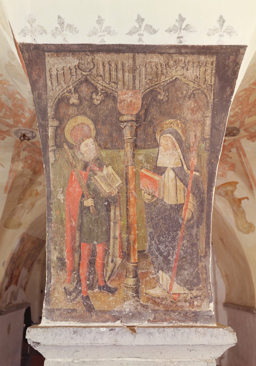 San Bavo y Santa Amalberga de Maubeuge, mural de la cripta, c.1480-1540 de Flemish School