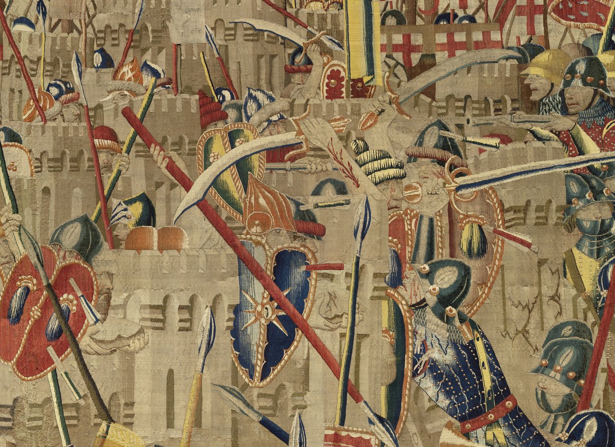 Tapiz que muestra las Conquistas del rey Alfonso V de Portugal (detalle) de Flemish School