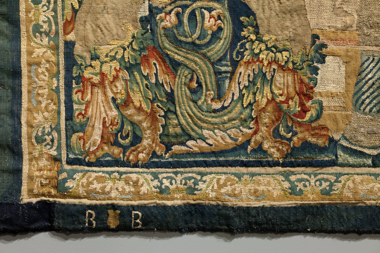 Tapiz que muestra las conquistas del rey Alfonso V de Portugal, Tournai. (detalle) de Flemish School