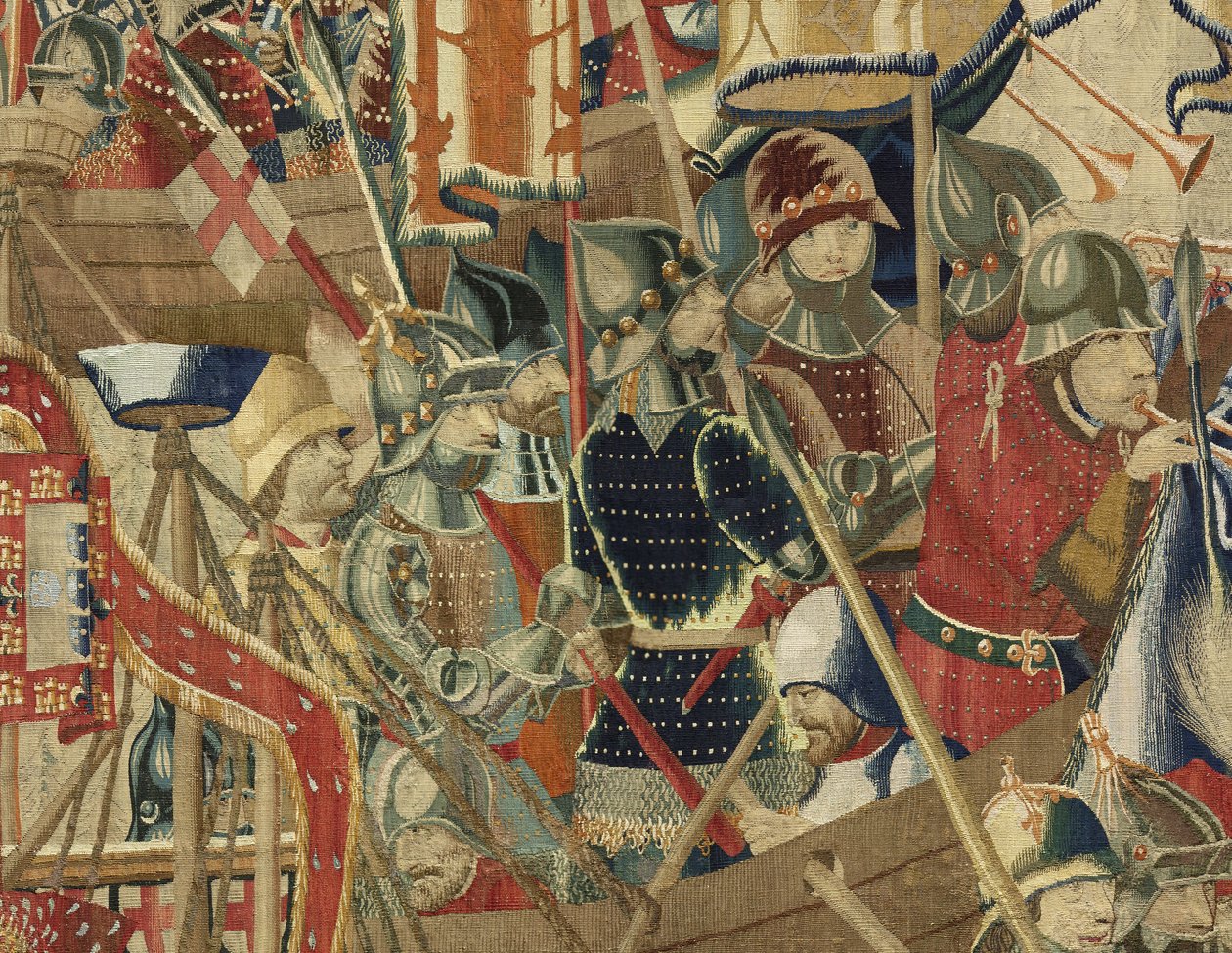 Tapiz que muestra las conquistas del rey Alfonso V de Portugal de Flemish School