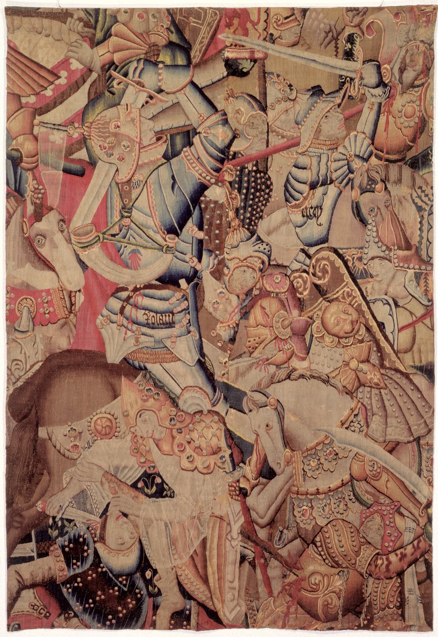 La batalla de Roncesvalles, de La historia de Carlomagno de Flemish School