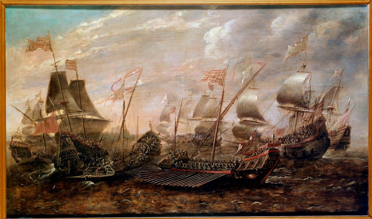 La Armada Invencible. Batalla naval que vio la derrota de la Armada Española contra la flota inglesa en agosto de 1588, escuela flamenca de Flemish School