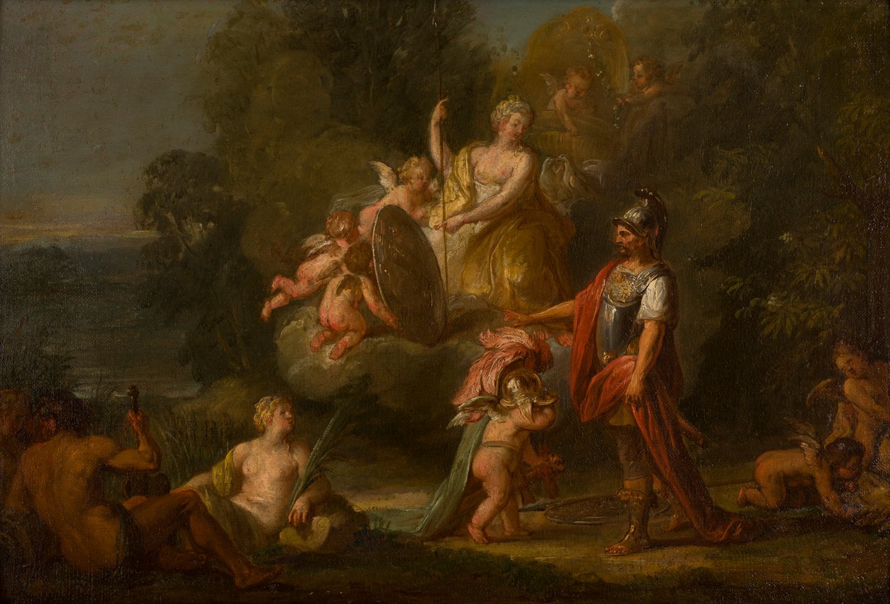 Venus dando armas a Eneas, c.1400-1699 (óleo, lienzo y tabla) de Flemish School