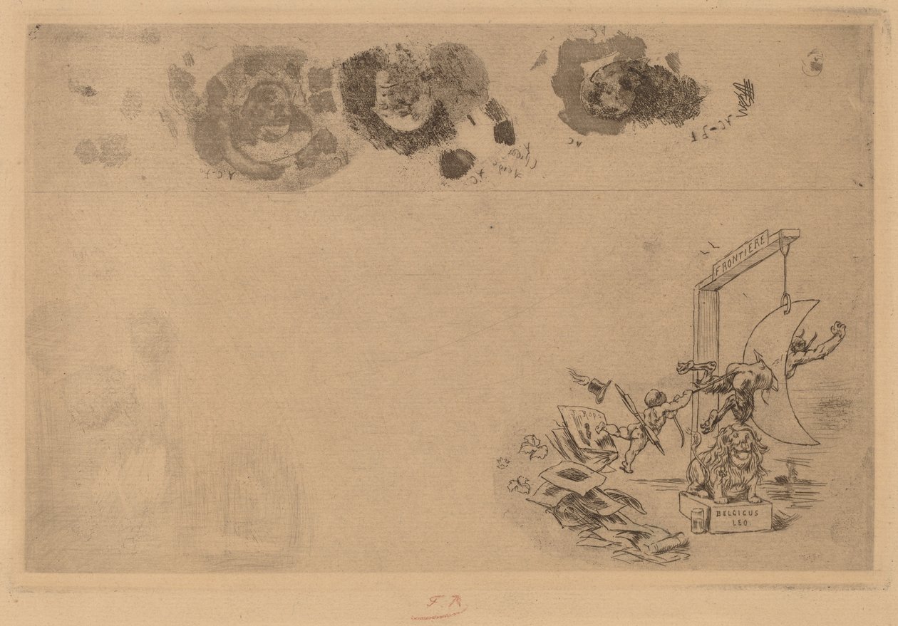 Frontera Belga, Billete de Desorden Frontiere de Belgique. Billet a Desordre, 1871 de Félicien Rops