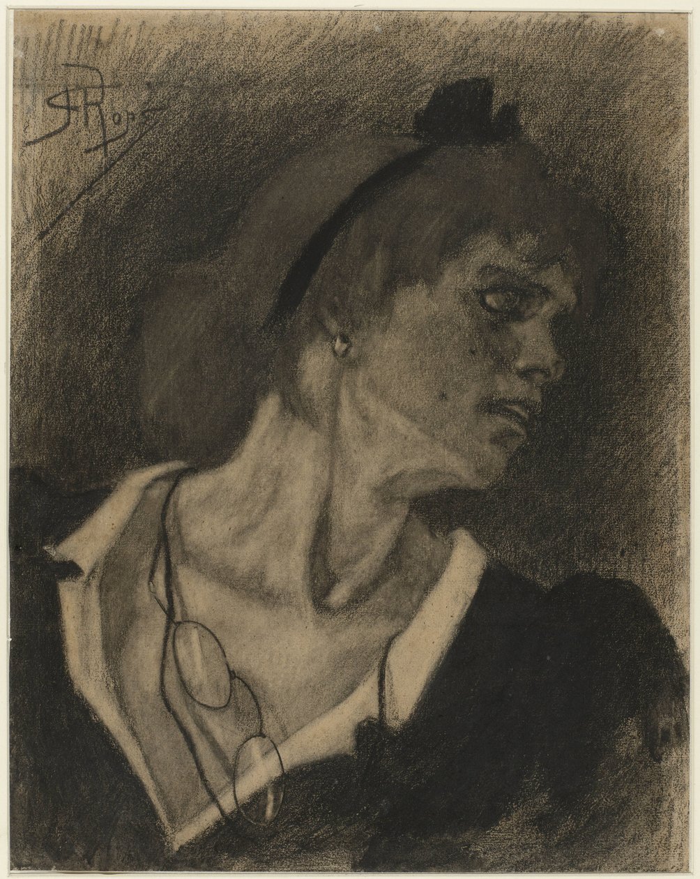 Busto de mujer con un cordón alrededor del cuello de Félicien Rops