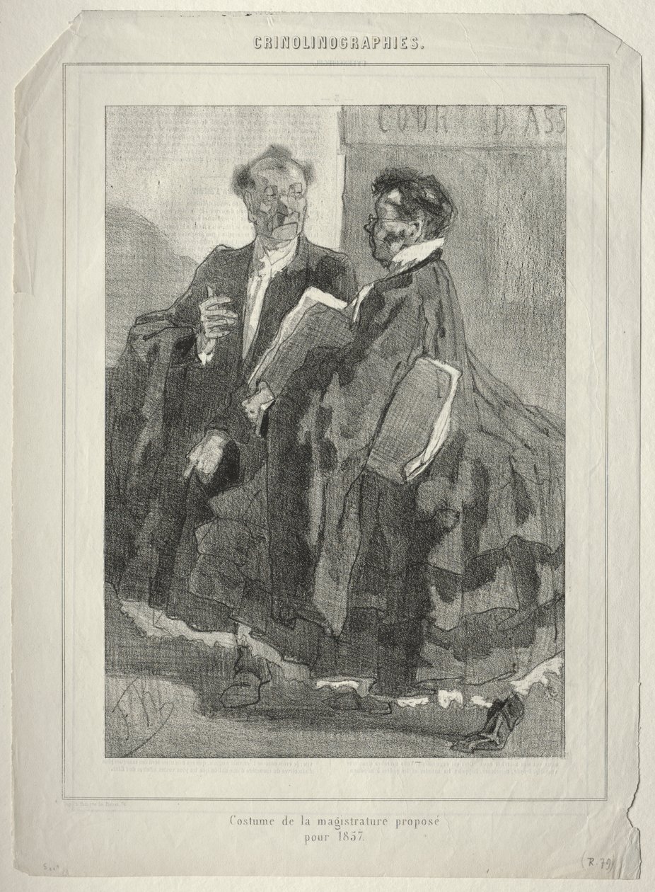 Crinolinografías (Traje de la magistratura propuesto para 1857) de Félicien Rops