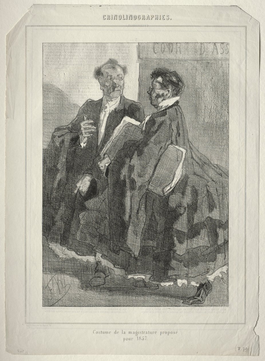 Crinolinografías. Traje de la magistratura propuesto para 1857 de Félicien Rops